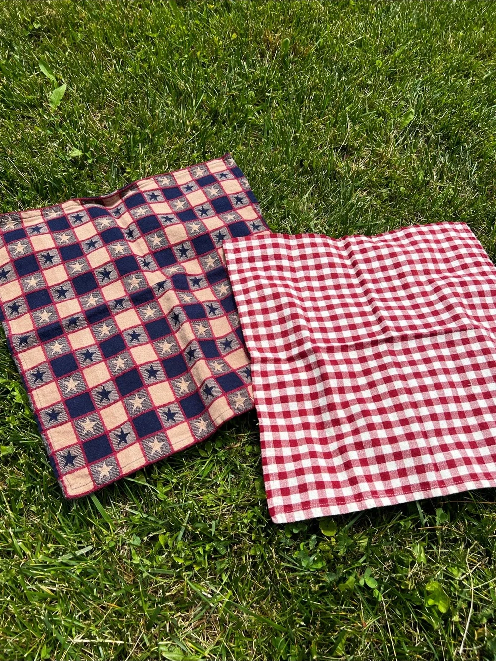 Primitive Americana Plaid Hand Towels